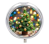 Pilulier en forme d'arbre de Noël et de cloches à 3 compartiments pour sac à main, étanche, organisateur de pilules de voyage, organisateur de vitamines, petit pilulier quotidien