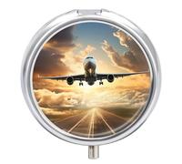 Pilulier en forme d'avion étanche et portable en métal résistant à l'humidité avec 3 compartiments
