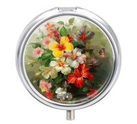 Pilulier en forme de bouquet de fleurs, 3 compartiments, étanche, organiseur de voyage pour poche ou sac à main, mini pilulier portable pour médicaments et vitamines