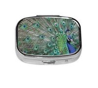Pilulier en forme de paon avec ailes ouvertes et 2 compartiments