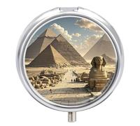 Pilulier en forme de pyramides égyptiennes étanche et portable en métal résistant à l'humidité avec 3 compartiments