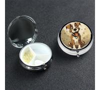 Pilulier en forme d'os de chien de dessin animé à 3 compartiments en métal - Joli pilulier de voyage - Organisateur de vitamines pour sac à main, poche, cadeau de voyage