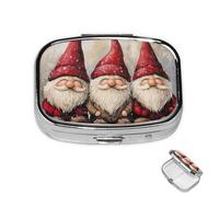 Pilulier en métal à 2 compartiments - Pilulier de Noël amusant pour sac à main ou poche - Mini pilulier portable de voyage pour contenir des suppléments, des vitamines, de l'huile de poisson