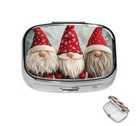 Pilulier en métal à 2 compartiments - Pilulier de Noël amusant pour sac à main ou poche - Mini pilulier portable de voyage pour contenir des suppléments, des vitamines, de l'huile de poisson