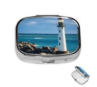 Pilulier en métal à 2 compartiments - Pilulier léger pour sac à main ou poche - Mini pilulier portable de voyage pour contenir des suppléments, des vitamines, de l'huile de poisson