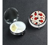 Pilulier en métal à 3 compartiments en forme de coccinelle rouge - Organisateur de pilules de voyage mignon - Organisateur de vitamines pour sac à main, poche, cadeau de voyage
