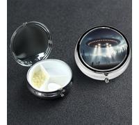Pilulier en métal à 3 compartiments pour médicaments OVNI pour sac à main ou poche, mini pilules de voyage portable pour contenir des suppléments, des vitamines, de l'huile de poisson