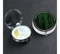 Pilulier en métal à 3 compartiments pour médicaments - Vert - Matrice verte - Pour sac à main ou poche - Mini pilulier de voyage portable pour contenir des suppléments, des vitamines, de l'huile de