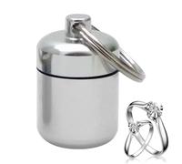 Pilulier en métal - Organiseur de pilules de 1,65 x 1,06 pouces, design compact et porte-clés et rangement multifonctionnel | Petit conteneur de pilules en métal pour pilules, clés,
