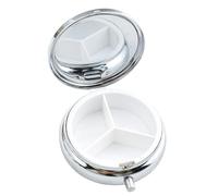 Pilulier en métal, petit pilulier, 3 compartiments en métal pour poche de sac à main, récipient portable pour 3 fois par jour, vitamines, suppléments, organisateur de temps par jour