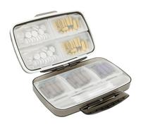 Pilulier en plastique avec 8 compartiments, sans BPA, organisateur portable pour la médecine quotidienne, récipient noir hermétique pour médicaments, vitamines, huiles de poisson