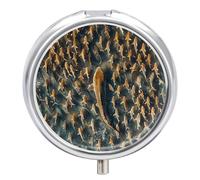 Pilulier étanche à 3 compartiments avec miroir rond en métal pour gros poissons et petits poissons