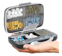 Pilulier étanche grand distributeur de pilules pour la maison, le voyage, le bureau trier vitamines, taille Jumbo 8 compartiments hermétiques pour médicaments quotidiens