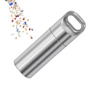 Pilulier étanche - Mini boîte à pilules en acier inoxydable avec porte-clé, tube de rangement compact et scellé pour médicaments | Porte-monnaie de poche pour les urgences