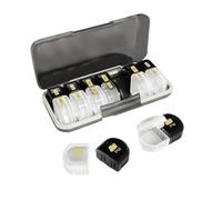 Pilulier extra large hebdomadaire, 7 jours et 2 prises alimentaires, 14 compartiments détachables, facile à transporter.(Black White)