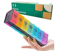 Pilulier extra large - Pilulier XXL 7 jours - Pilulier hebdomadaire avec grands compartiments matin et soir - Grand pilulier pour suppléments - Grand pilulier pour vitamines - Grand organisateur de