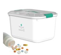 Pilulier familial - Boîte à pilules anti-poussière avec grande capacité | Organiseur de pilules avec couvercle pour le travail, l'école, les activités de plein air