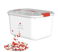 Pilulier familial - Boîte à pilules anti-poussière de grande capacité avec couvercle, boîte de transport portable pour le travail, l'école, les activités de plein air, l'organisation quotidienne de