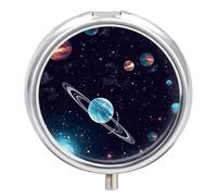 Pilulier Galaxy Decor - 3 compartiments - Étanche - Pour poche ou sac à main - Portable - Mini pilulier de médicaments et vitamines