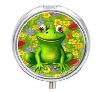 Pilulier grenouille - 3 compartiments - Petit pilulier de voyage pour sac à main et poche - Pilulier quotidien portable pour contenir des suppléments et des vitamines