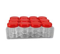 Pilulier hebdomadaire, 12 grilles, boîte de rangement ronde, corps de bouteille transparent, organisateur de médicaments rond en spirale pour boutons de bijoux (Red)