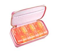 pilulier hebdomadaire - 2 fois par jour, étui distributeur anti-poussière, boîte à compartiment 7 jours le matin | Trieur de médicaments Portable pour voyage, maison, école, Camping, do