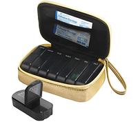 Pilulier hebdomadaire 2 prises organiseur de médicaments avec fermeture éclair portable 7 jours Le cuir PU ne contient pas de BPA de médicaments, capsules de vitamines et d'huile de poisson (or)
