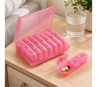 Pilulier hebdomadaire 3 fois par jour, 7 jours XL, rose