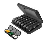 Pilulier hebdomadaire 3 prises, grand pilulier quotidien 7 jours 21 compartiments, portable, résistant à l'humidité, organiseur de pilules pour voyage pour vitamines et suppléments (Noir)