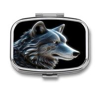 Pilulier hebdomadaire 3D Wolf AM/PM. Pilulier de voyage étanche et portable et compact. Petite boîte à pilules pour médicaments pour vitamines.