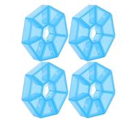 Pilulier Hebdomadaire 4 Pièces en Plastique Bleu, 7 Compartiments | Format Compact 3,35x3,35x1,50 Po, Conception à Sept Sections Séparées, pour Voyages et Extérieur