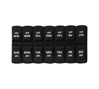 Pilulier Hebdomadaire - 5,71x2,76x0,98 Pouces 14 Grilles | Double Rangée Séparée, Matériau De Qualité Alimentaire, Distribution De Médicaments De Précision, Organisation Quotidienne Des Pilules, Trans