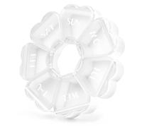 Pilulier Hebdomadaire, 7 Compartiments, Design Fleur, Boîte à Médicaments Portable avec Grands Compartiments pour Vitamines et Compléments (Blanc)