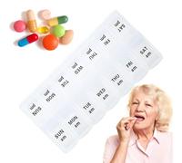 Pilulier hebdomadaire, 7 jours 2 fois par jour matin et soir, pilulier de voyage séparé à 7 compartiments, distributeur de pilules de voyage à sept compartiments pour supplément de médicaments, huile
