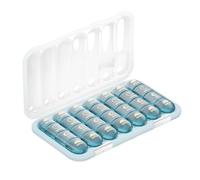 Pilulier hebdomadaire 7 jours, grand imprimé et adapté aux personnes âgées | Compartiment en plastique transparent, loquet facile à ouvrir | Sans BPA, matériau de qualité alimentaire, étui à