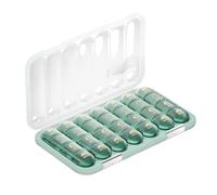 Pilulier hebdomadaire 7 jours, grand imprimé et adapté aux personnes âgées | Compartiment en plastique transparent, loquet facile à ouvrir | Sans BPA, matériau de qualité alimentaire, étui à