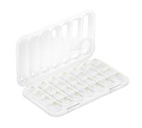 Pilulier hebdomadaire 7 jours, grand imprimé et adapté aux personnes âgées | Compartiment en plastique transparent, loquet facile à ouvrir | Sans BPA, matériau de qualité alimentaire, étui à