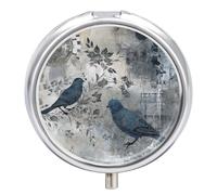 Pilulier hebdomadaire avec motif oiseau - Petit pilulier pour sac à main