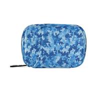 Pilulier hebdomadaire bleu camouflage fermeture éclair pour médicaments de voyage 7 jours