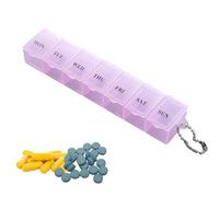 Pilulier hebdomadaire - Boîte à médicaments quotidienne transparente, mini étui à médicaments portable, récipient de rangement compact | Distributeur de pilules discret pour sac à main