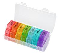 Pilulier hebdomadaire - Boîte de rangement pour médicaments, facile à utiliser, avec couvercle sécurisé, parfait pour ne rien oublier, idéal pour surveiller votre traitement