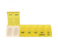 Anabox - Pilulier Semainier Box7-7 Compartiments Journaliers Indépendants - Organisateur de Médicaments Hebdomadaire Compact - Fabriqué en Allemagne - Sans BPA - Coloris Jaune