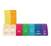 Pilulier Hebdomadaire Box7 7 Jours 2 Cases Par Jour Multicolore Avec Séparateur Anabox