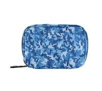 Pilulier hebdomadaire camouflage bleu à fermeture éclair pour médicaments de voyage 7 jours