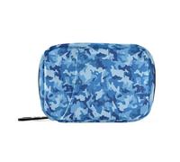 Pilulier hebdomadaire camouflage bleu à fermeture éclair pour médicaments de voyage 7 jours