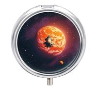 Pilulier hebdomadaire coucher de soleil dans l'espace extra-atmosphérique, petit pilulier pour sac à main