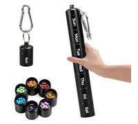 Pilulier hebdomadaire DASKING en alliage d'aluminium 7 jours 1 fois par jour - Étanche - Avec porte-clés, mousqueton, porte-médicaments portable - Pour voyage, camping