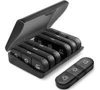 Pilulier hebdomadaire de 7 jours avec 3 compartiments quotidiens - Pilulier de voyage portable sans BPA - Récipient pour la maison et les déplacements - Gestion du bien-être Go (noir)