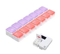 Pilulier hebdomadaire de voyage, organiseur de piluliers, 14 compartiments amovibles avec alarme, organiseur intelligent de pilules pour personnes âgées, suppléments