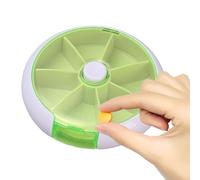 Pilulier Hebdomadaire - Distributeur De Pilules Rond Portable, Plateau Rotatif Automatique 7 Jours, Organisateur En Forme De Fruit, Étui Compact En ABS + PP Pour Vitamines, Bonbons, Pilules | Organisa